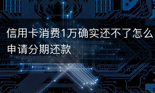 信用卡消费1万确实还不了怎么申请分期还款