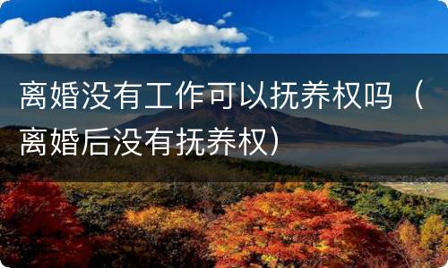 离婚没有工作可以抚养权吗（离婚后没有抚养权）