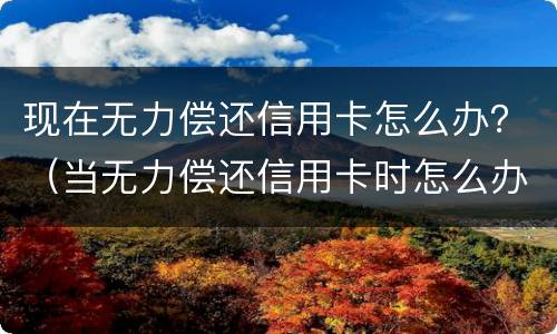 现在无力偿还信用卡怎么办？（当无力偿还信用卡时怎么办）