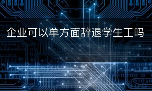 企业可以单方面辞退学生工吗