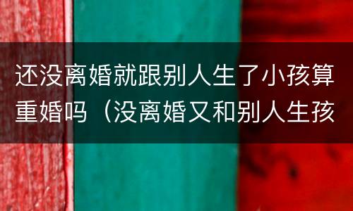 还没离婚就跟别人生了小孩算重婚吗（没离婚又和别人生孩子是不是重婚罪）