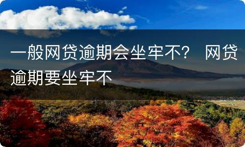 一般网贷逾期会坐牢不？ 网贷逾期要坐牢不
