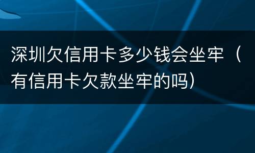 深圳欠信用卡多少钱会坐牢（有信用卡欠款坐牢的吗）