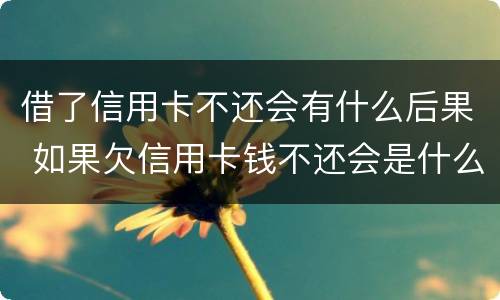 借了信用卡不还会有什么后果 如果欠信用卡钱不还会是什么后果