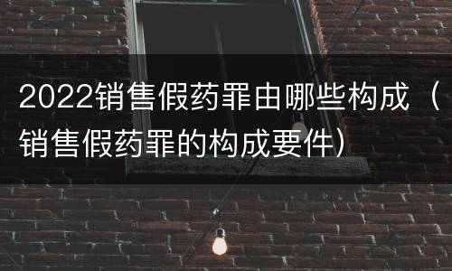 2022销售假药罪由哪些构成（销售假药罪的构成要件）
