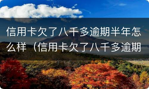 信用卡欠了八千多逾期半年怎么样（信用卡欠了八千多逾期半年怎么样才能恢复）