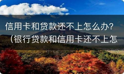 信用卡和贷款还不上怎么办？（银行贷款和信用卡还不上怎么办）