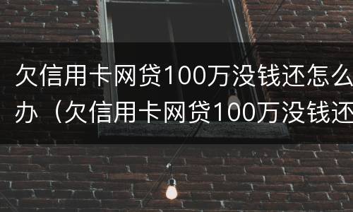 欠信用卡网贷100万没钱还怎么办（欠信用卡网贷100万没钱还怎么办呢）