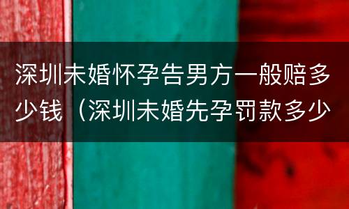 深圳未婚怀孕告男方一般赔多少钱（深圳未婚先孕罚款多少钱）