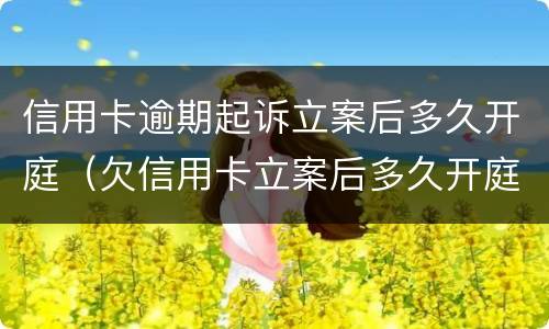 信用卡逾期起诉立案后多久开庭（欠信用卡立案后多久开庭）