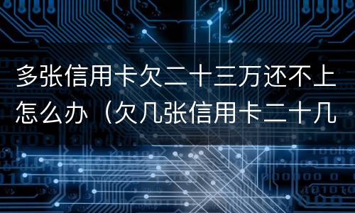 多张信用卡欠二十三万还不上怎么办（欠几张信用卡二十几万无能力还了怎么办）