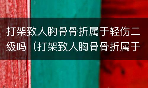 打架致人胸骨骨折属于轻伤二级吗（打架致人胸骨骨折属于轻伤二级吗判几年）