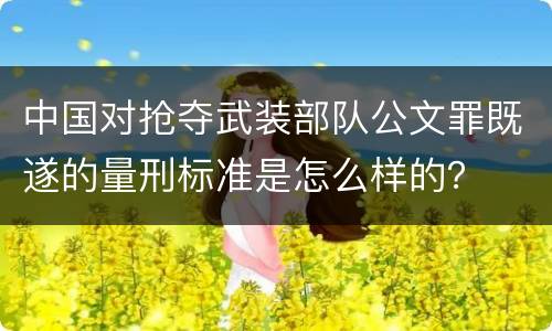 中国对抢夺武装部队公文罪既遂的量刑标准是怎么样的？