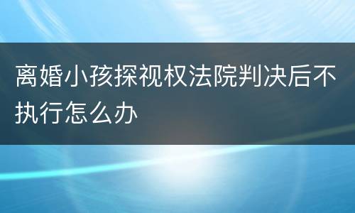 离婚小孩探视权法院判决后不执行怎么办