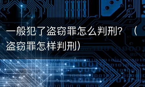 一般犯了盗窃罪怎么判刑？（盗窃罪怎样判刑）