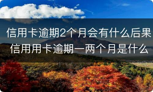 信用卡逾期2个月会有什么后果 信用用卡逾期一两个月是什么后果