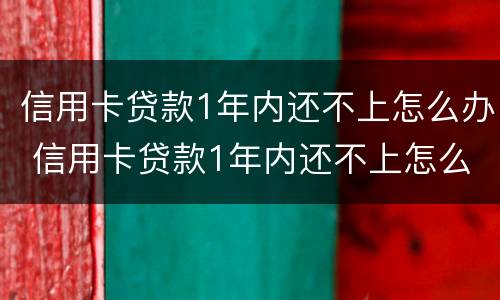 信用卡贷款1年内还不上怎么办 信用卡贷款1年内还不上怎么办呢
