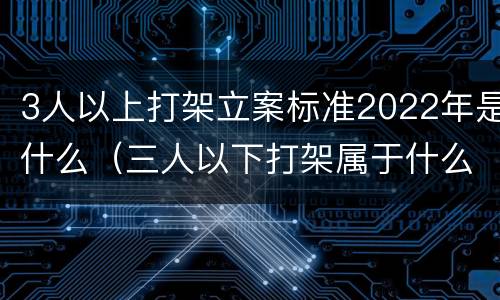 3人以上打架立案标准2022年是什么（三人以下打架属于什么案件）