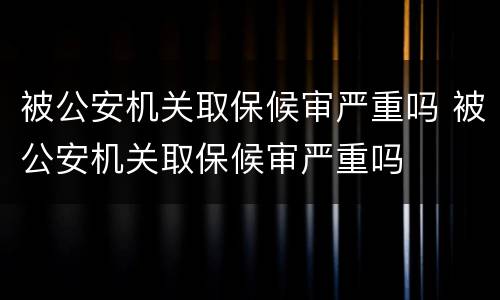 被公安机关取保候审严重吗 被公安机关取保候审严重吗