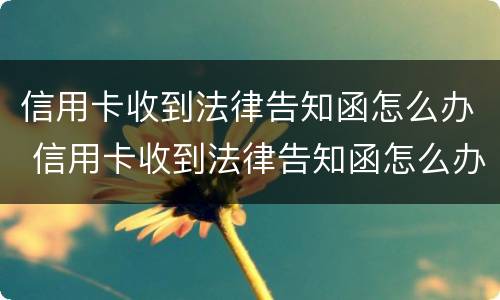 信用卡收到法律告知函怎么办 信用卡收到法律告知函怎么办呢