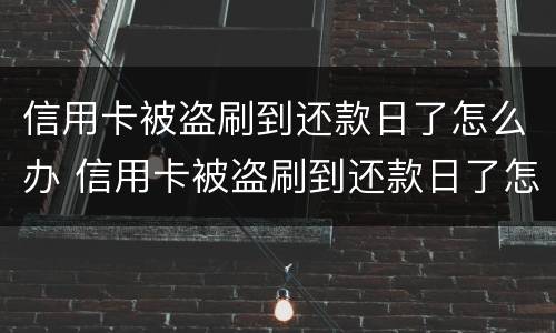 信用卡被盗刷到还款日了怎么办 信用卡被盗刷到还款日了怎么办理