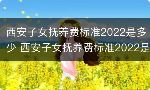 西安子女抚养费标准2022是多少 西安子女抚养费标准2022是多少钱
