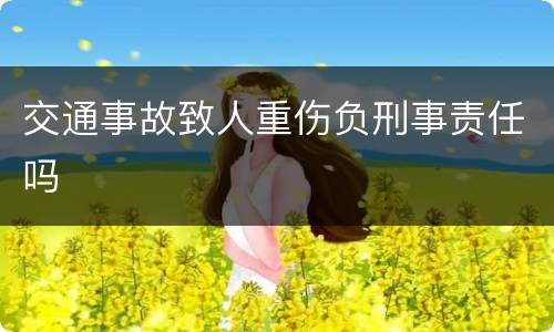 交通事故致人重伤负刑事责任吗