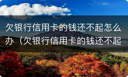 欠银行信用卡的钱还不起怎么办（欠银行信用卡的钱还不起怎么办,不违法,不犯法）