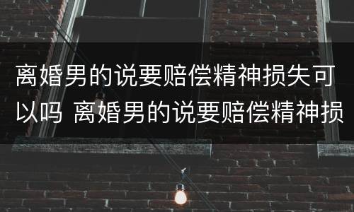 离婚男的说要赔偿精神损失可以吗 离婚男的说要赔偿精神损失可以吗是真的吗