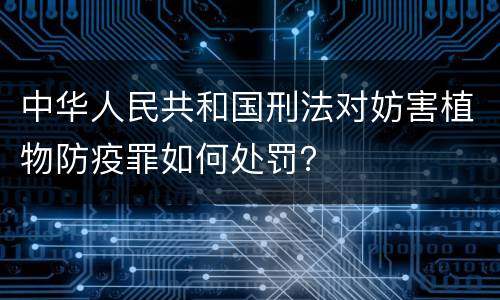 中华人民共和国刑法对妨害植物防疫罪如何处罚？