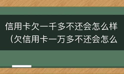 信用卡欠一千多不还会怎么样（欠信用卡一万多不还会怎么样）