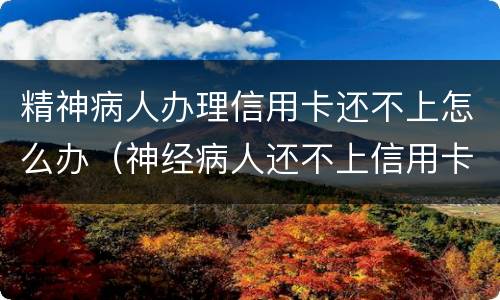 精神病人办理信用卡还不上怎么办（神经病人还不上信用卡怎么办）
