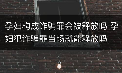 孕妇构成诈骗罪会被释放吗 孕妇犯诈骗罪当场就能释放吗
