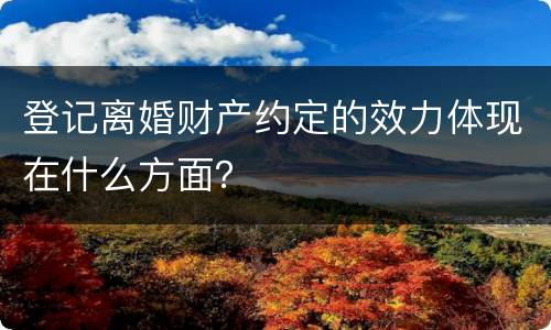 登记离婚财产约定的效力体现在什么方面？