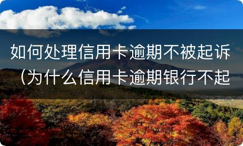 如何处理信用卡逾期不被起诉（为什么信用卡逾期银行不起诉）