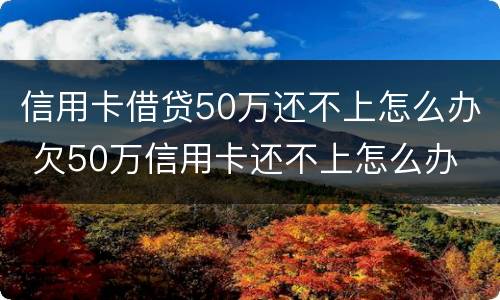 信用卡借贷50万还不上怎么办 欠50万信用卡还不上怎么办