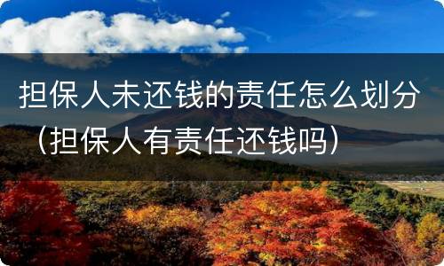 担保人未还钱的责任怎么划分（担保人有责任还钱吗）