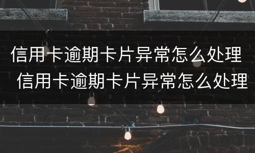 信用卡逾期卡片异常怎么处理 信用卡逾期卡片异常怎么处理最好