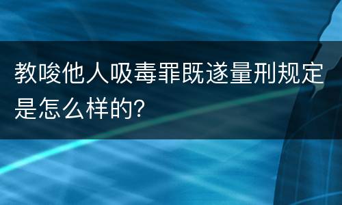 教唆他人吸毒罪既遂量刑规定是怎么样的？