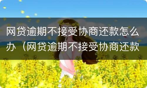 网贷逾期不接受协商还款怎么办（网贷逾期不接受协商还款怎么办呀）