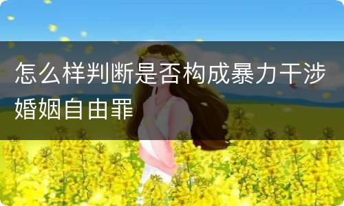 怎么样判断是否构成暴力干涉婚姻自由罪