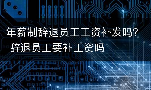 年薪制辞退员工工资补发吗？ 辞退员工要补工资吗