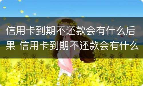 信用卡到期不还款会有什么后果 信用卡到期不还款会有什么后果嘛