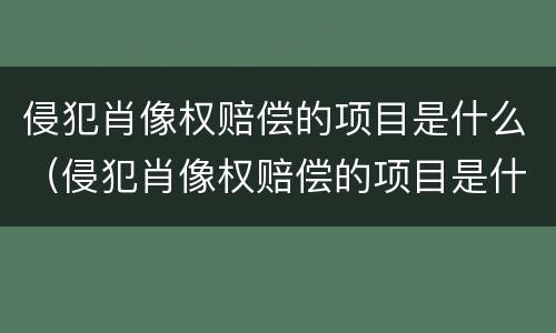 侵犯肖像权赔偿的项目是什么（侵犯肖像权赔偿的项目是什么意思）