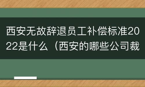 西安无故辞退员工补偿标准2022是什么（西安的哪些公司裁员了）