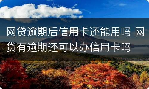 网贷逾期后信用卡还能用吗 网贷有逾期还可以办信用卡吗
