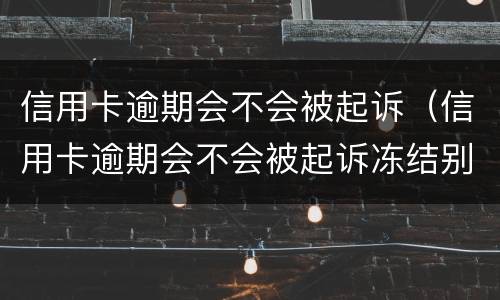 信用卡逾期会不会被起诉（信用卡逾期会不会被起诉冻结别的银行卡）