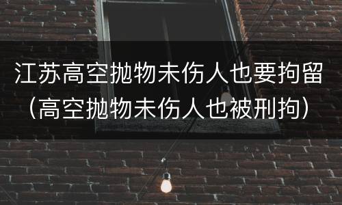 江苏高空抛物未伤人也要拘留（高空抛物未伤人也被刑拘）