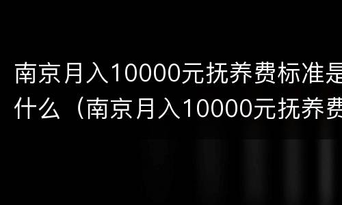 南京月入10000元抚养费标准是什么（南京月入10000元抚养费标准是什么样的）