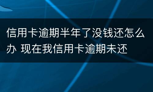 信用卡逾期半年了没钱还怎么办 现在我信用卡逾期未还